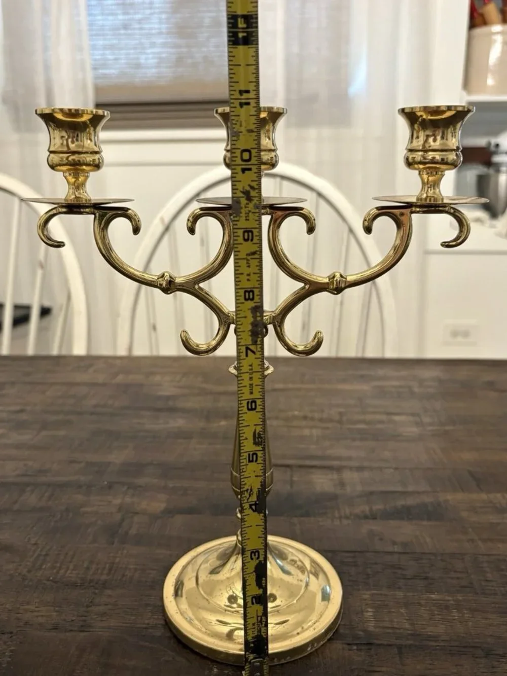 Vintage Baldwin Brass 3 Arm Candle Holder 11 Inch Candelabra